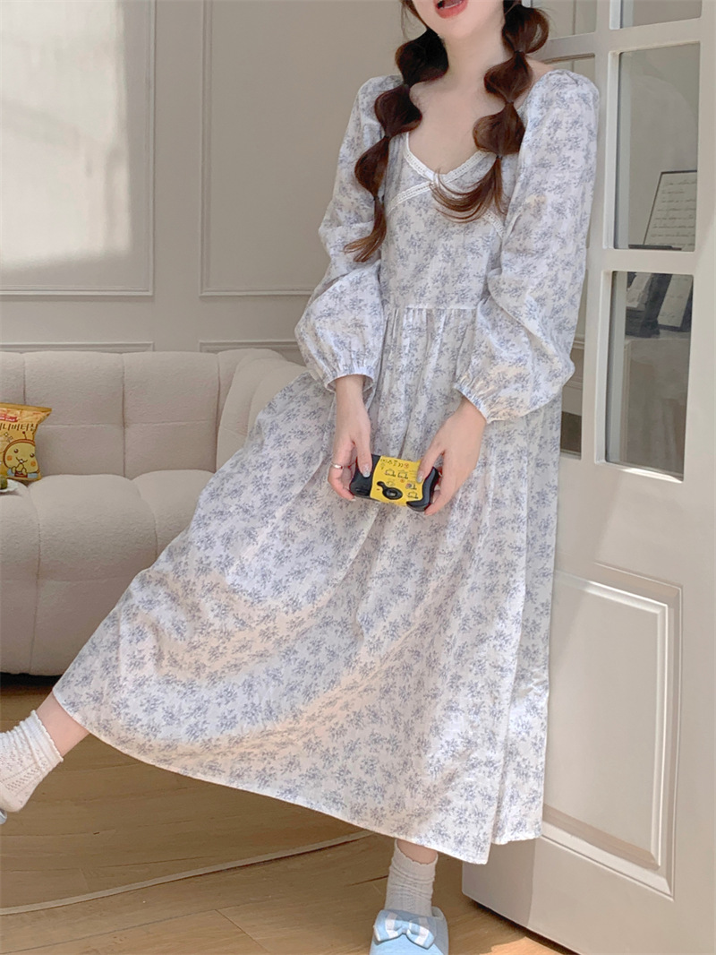(커플잠옷) (리크원피스잠옷) 임산부잠옷 빅사이즈파자마 트임 꽃무늬 플라워 신혼 연인 상세 이미지 20