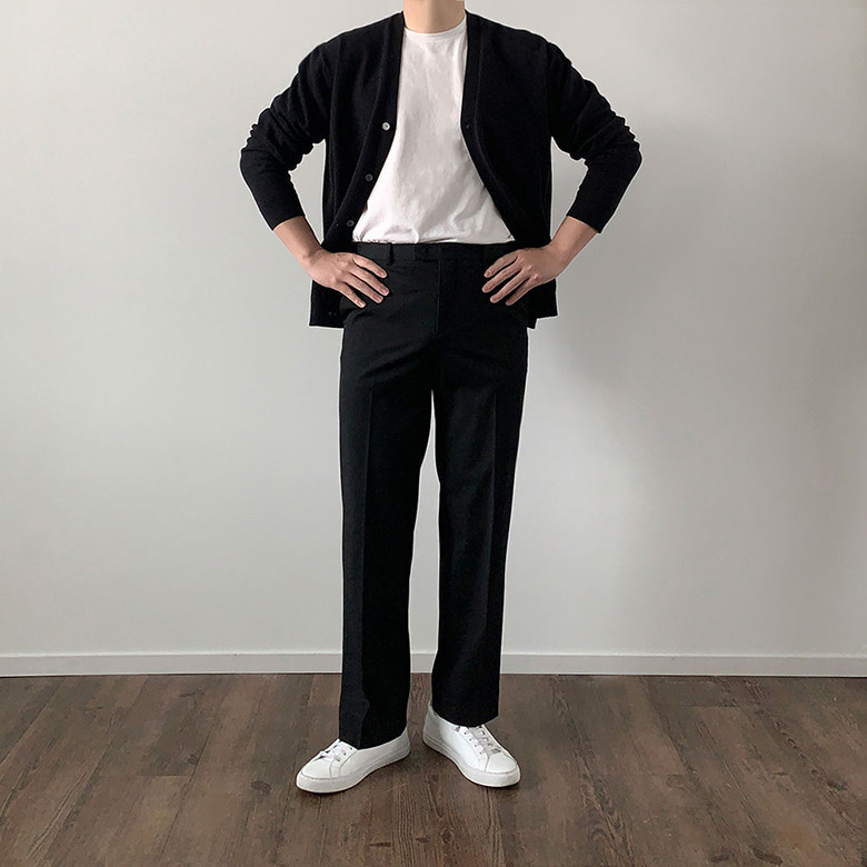 남자슬랙스 정장바지 세미와이드슬랙스 히든밴딩 LAINE 치노팬츠 사진 4
