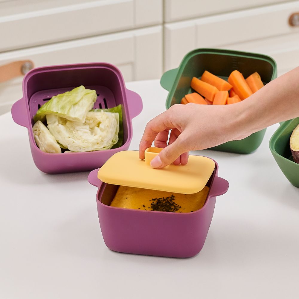 르메이드 실리콘 전자레인지 찜기 계란찜 라면 용기 1200ml 고구마