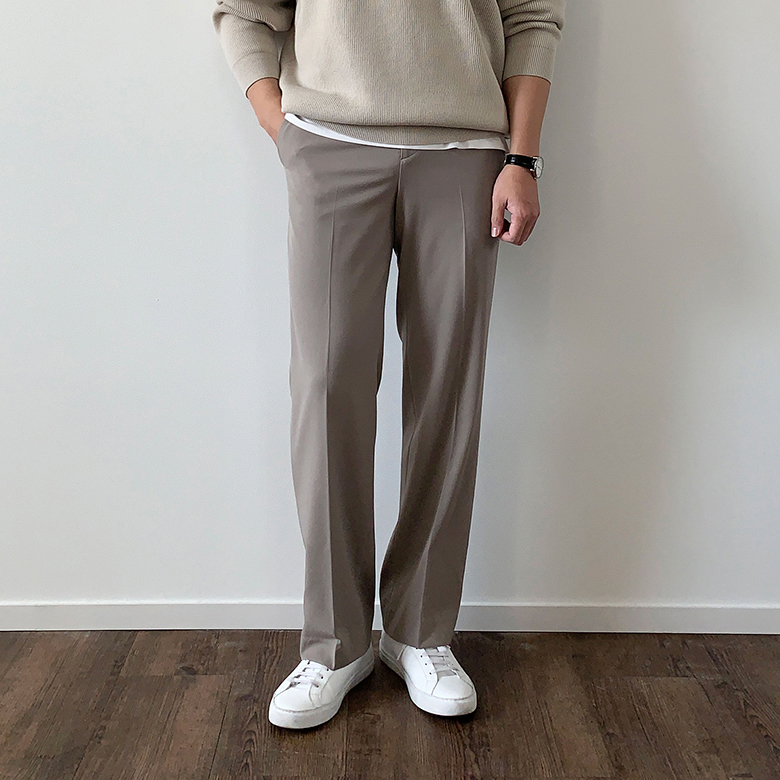 남자슬랙스 정장바지 세미와이드슬랙스 히든밴딩 LAINE슬랙스 치노팬츠 - 상세 이미지 3