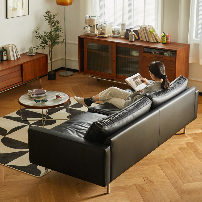 럭소 레더 엘레강스 사무실 거실 3인용가죽소파 3인 S