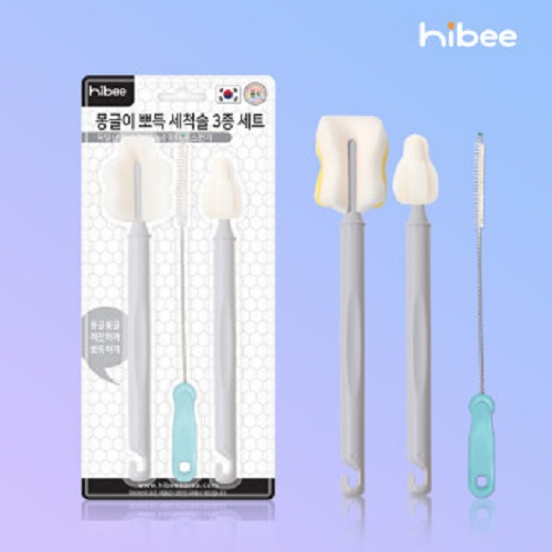 하이비 몽글이 뽀득 젖병 텀블러 빨대세척솔 3종세트 - 상세 이미지 2