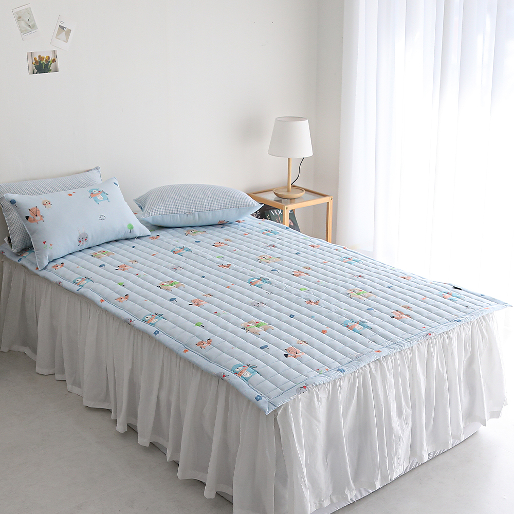 어린이패드 모달 곰패턴 애니멀 논슬립 고정밴드 슈퍼싱글 침대패드