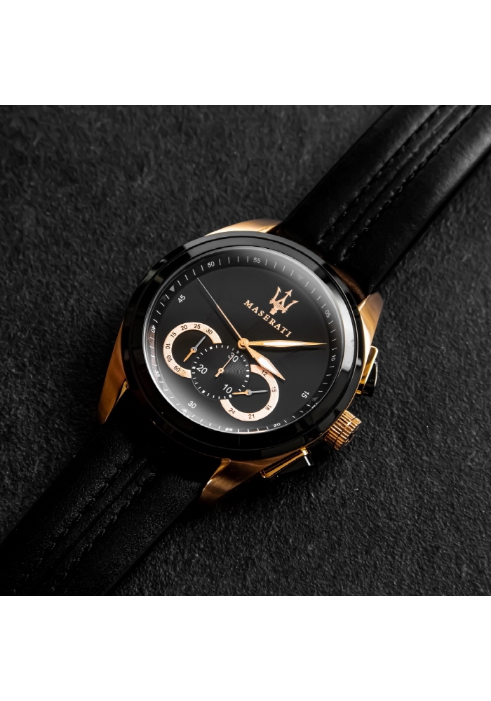 [Italian Design] 마세라티 남자 TRAGUARDO 가죽 클래식 손목 패션 방수 야광시계 블랙 이미지 6
