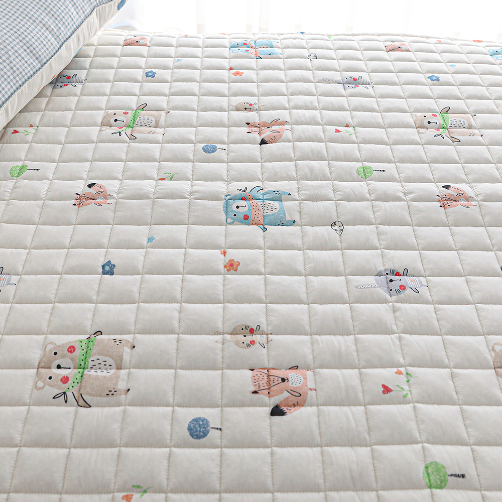 어린이패드 모달 곰패턴 애니멀 논슬립 고정밴드 슈퍼싱글 침대패드