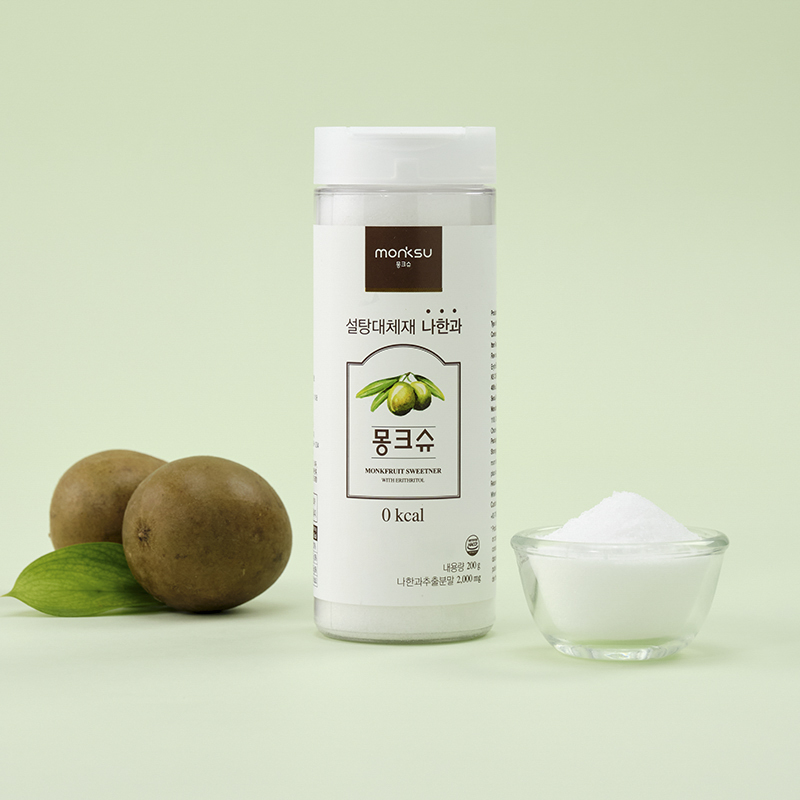 몽크슈 몽크프룻 나한과 분말 에리스리톨 설탕대체 스테비아 200g, 1개