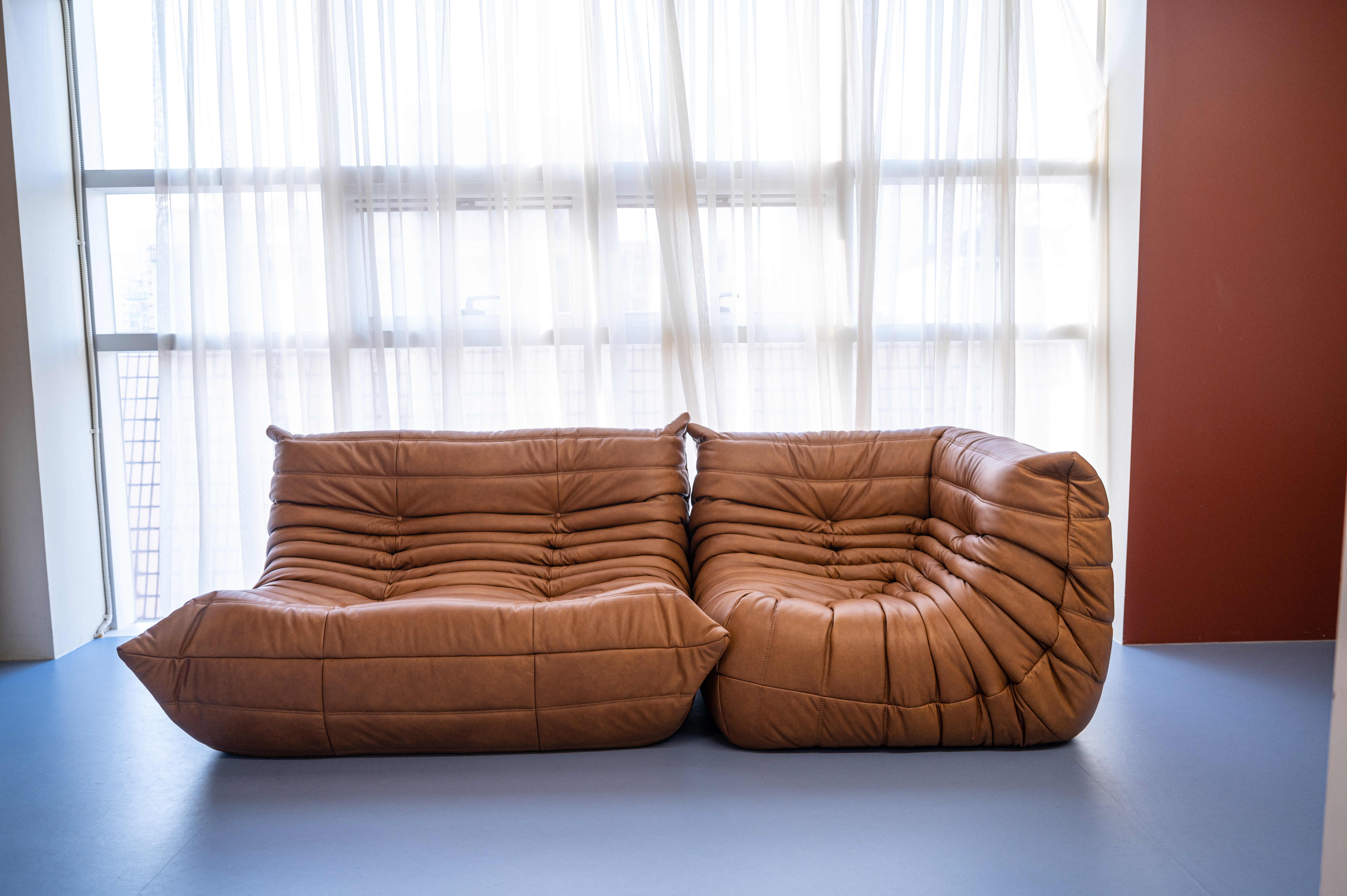 2인용 모듈 PH 17 가죽모듈쇼파 이태리 내추럴 통가죽 천연면피 전체가죽 번데기 빈백소파