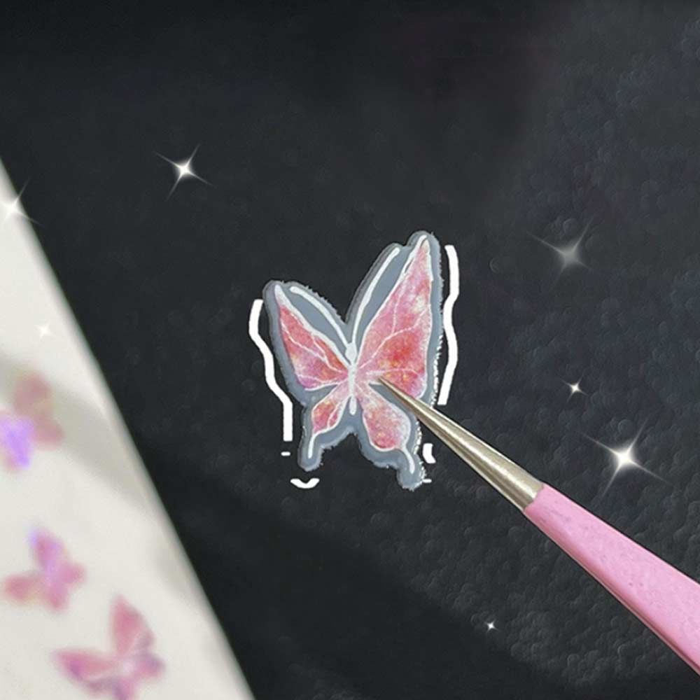 셀프 젤 네일 나비 스티커 재료 패디 자개 오로라 붙이는 발 팁 페디 파츠 아트 홀로그램 여름 데코 - 상세 이미지 3