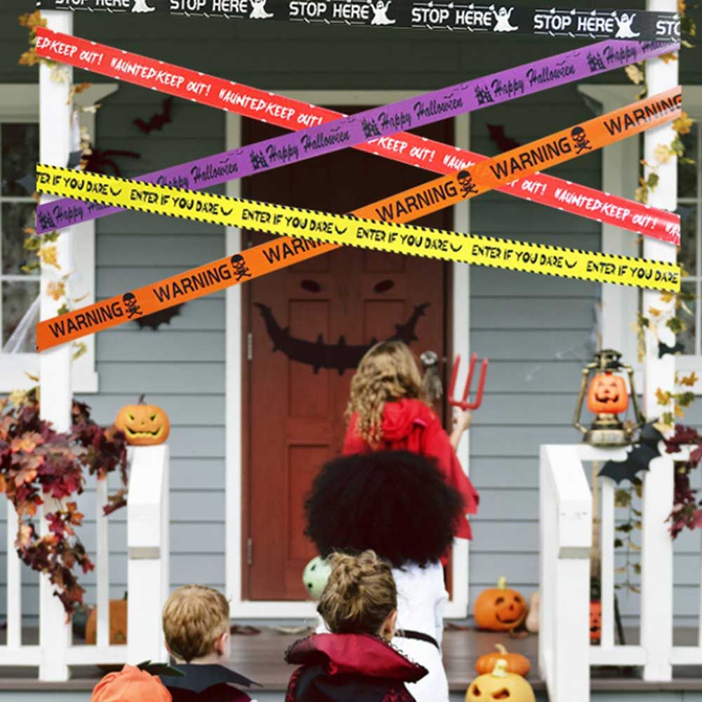 할로윈 소품 장식 꾸미기 홈 파티 용품 접근금지 워닝 테이프 이벤트 테이프 해골 경고 벽장식 6m