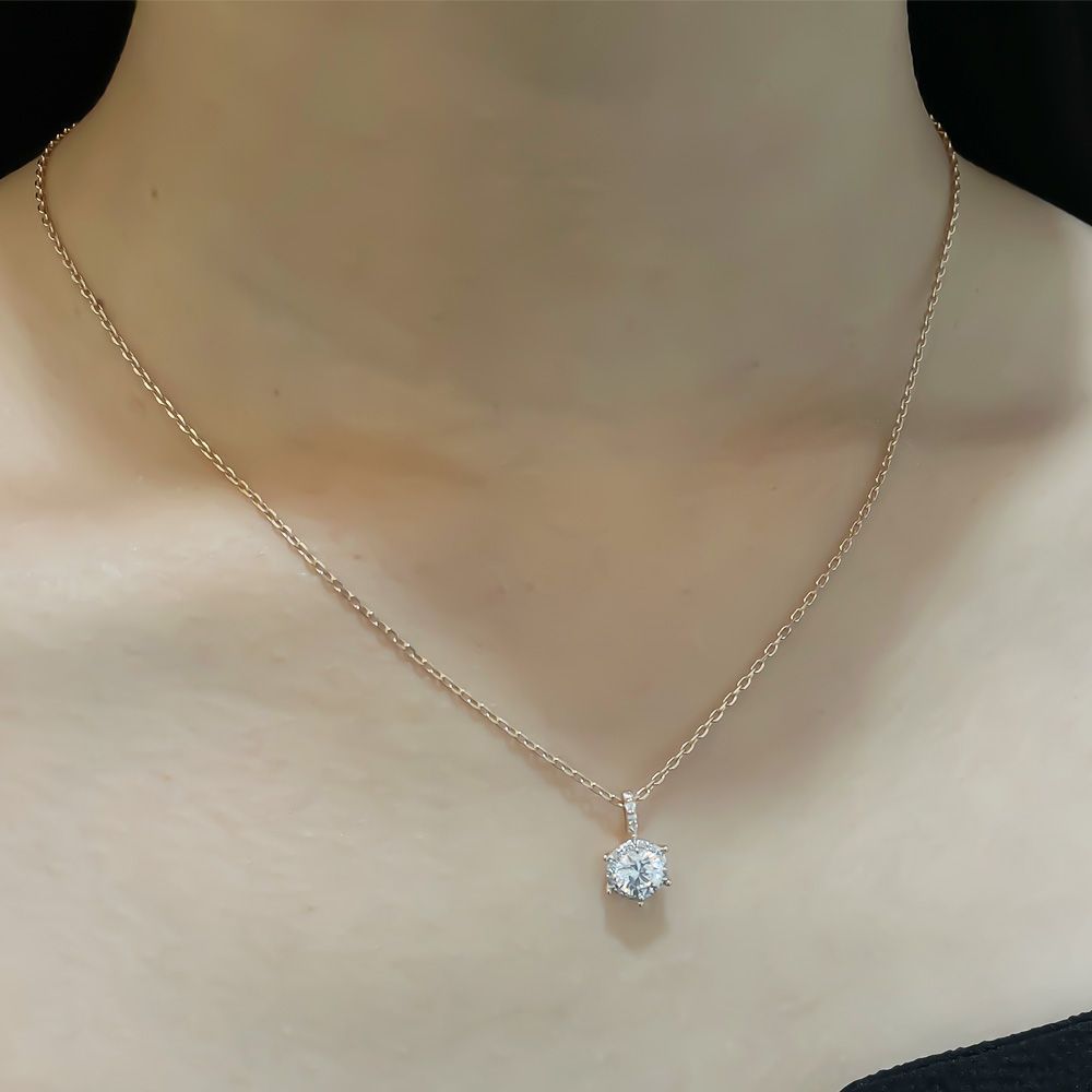 3부 천연 다이아 목걸이 우신 GIA 선셋 투톤 프로포즈 결혼 기념일 선물 예물 - 상세 이미지 2