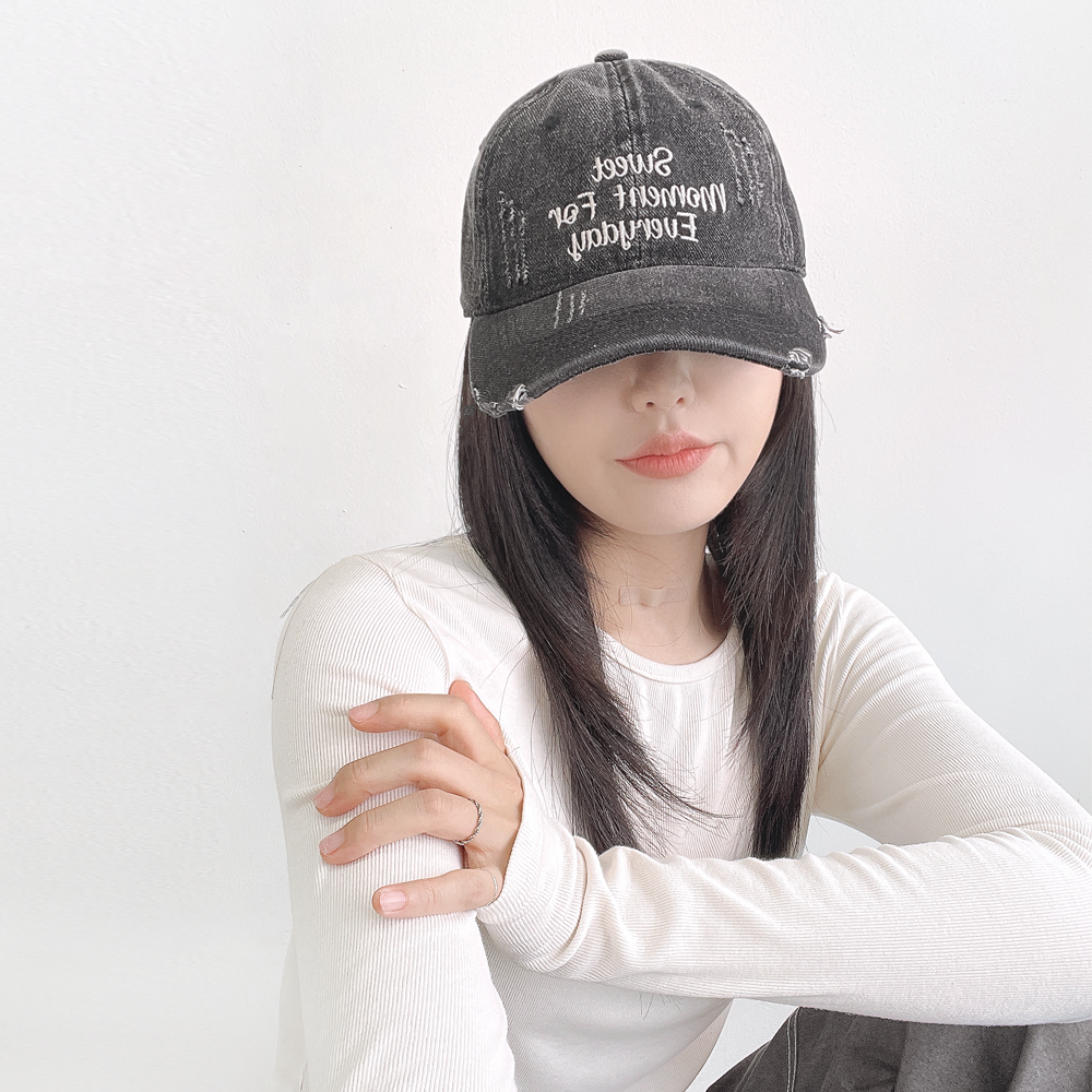 스윗모먼트 데님 남자 여자 볼캡 야구 모자 - 상세 이미지 5