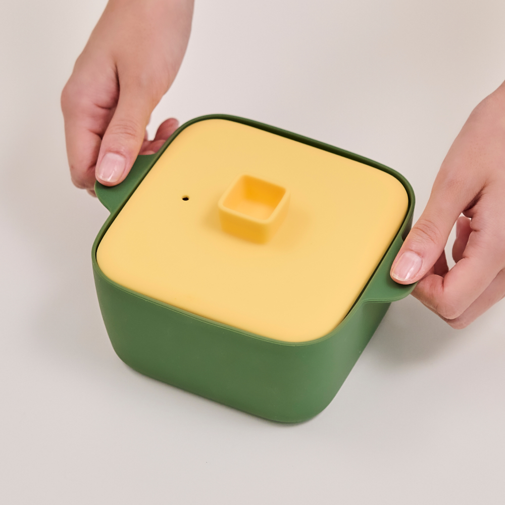 르메이드 실리콘 전자레인지 찜기 계란찜 라면 용기 1200ml 단호박