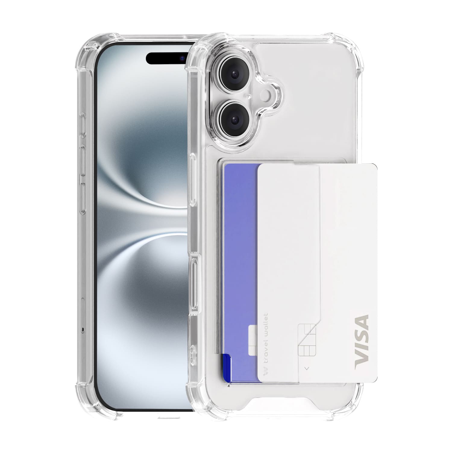 168cm 카드수납 케이스 2장 범퍼 투명, 아이폰16