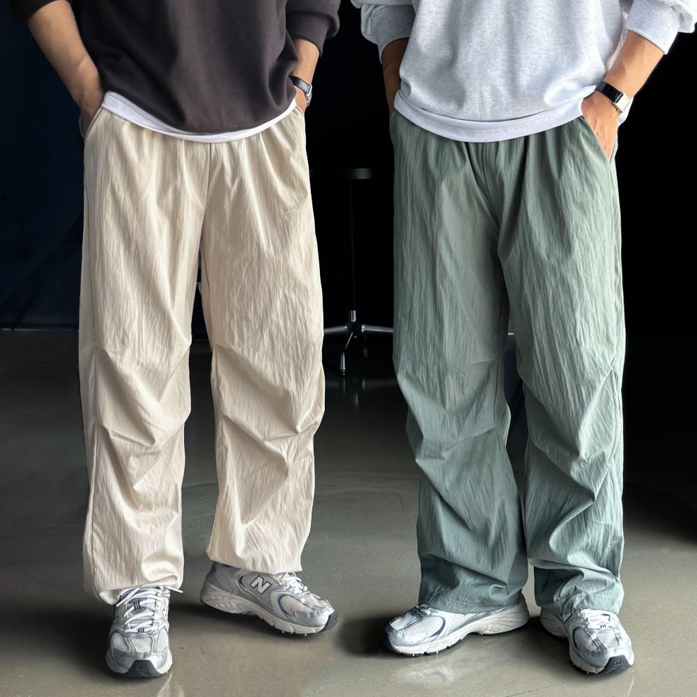 통큰바지 파라슈트팬츠 남자와이드팬츠 나일론바지 - 상품 이미지