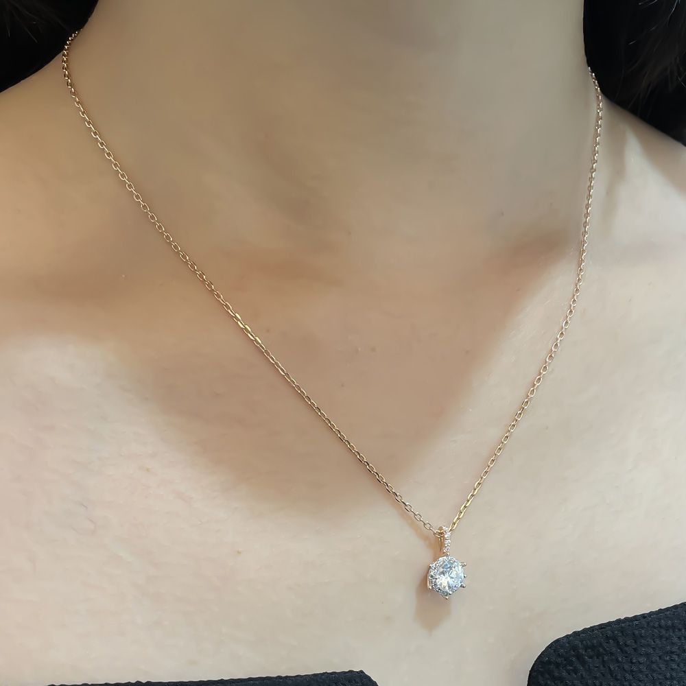 3부 천연 다이아 목걸이 우신 GIA 선셋 투톤 프로포즈 결혼 기념일 선물 예물 - 상세 이미지 3