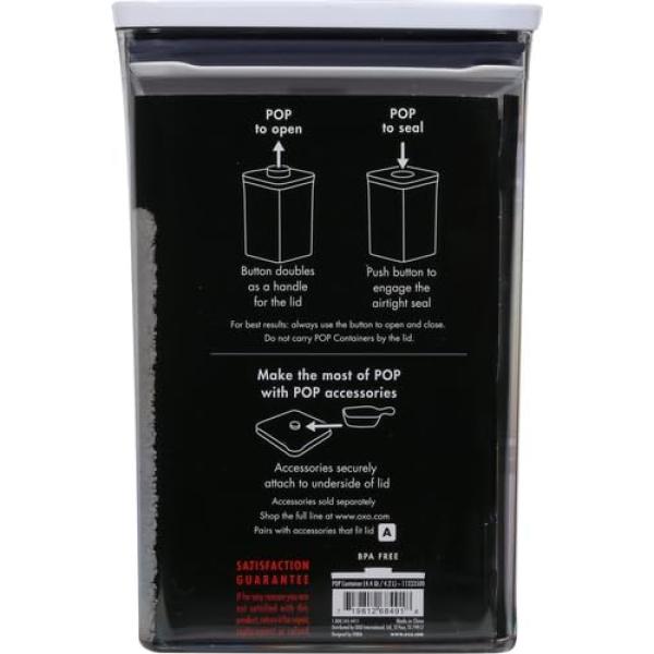 몽호 식품저장 OXO Good Grips POP Container - Airtight Food Storage Big Square Medium 4.4 Qt Ideal for 5lbs : 몽호