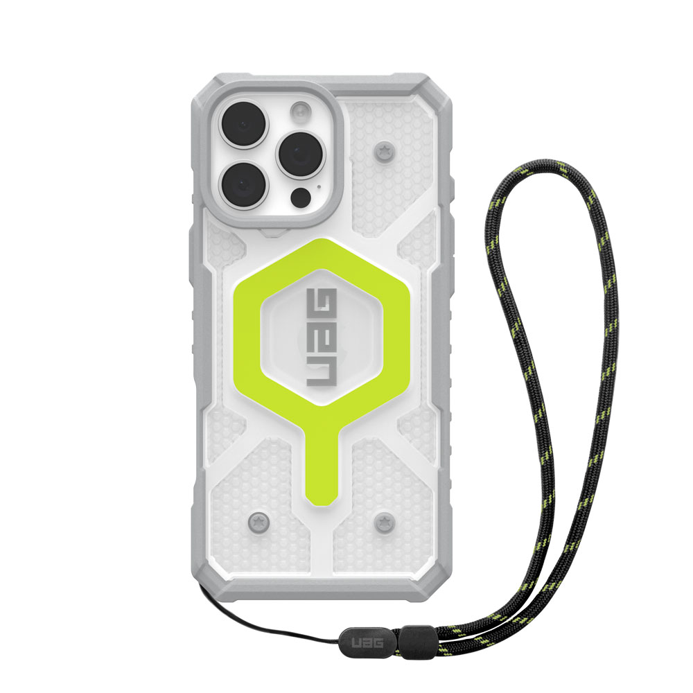UAG 패스파인더 맥세이프 케이스 + 휴대폰 스트랩 번들 액티브 네온, 아이폰16 프로 - 상품 이미지
