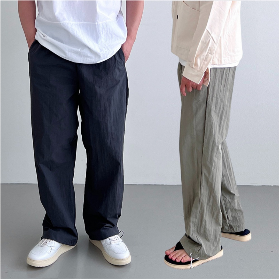 1+1 나일론와이드팬츠 남자바스락팬츠 남자통바지 - 상품 이미지