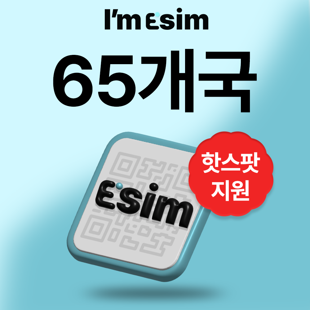 멀티국가 65개국 이심 eSIM 데이터 무제한 아임이심 e심 로밍 - 메인 이미지
