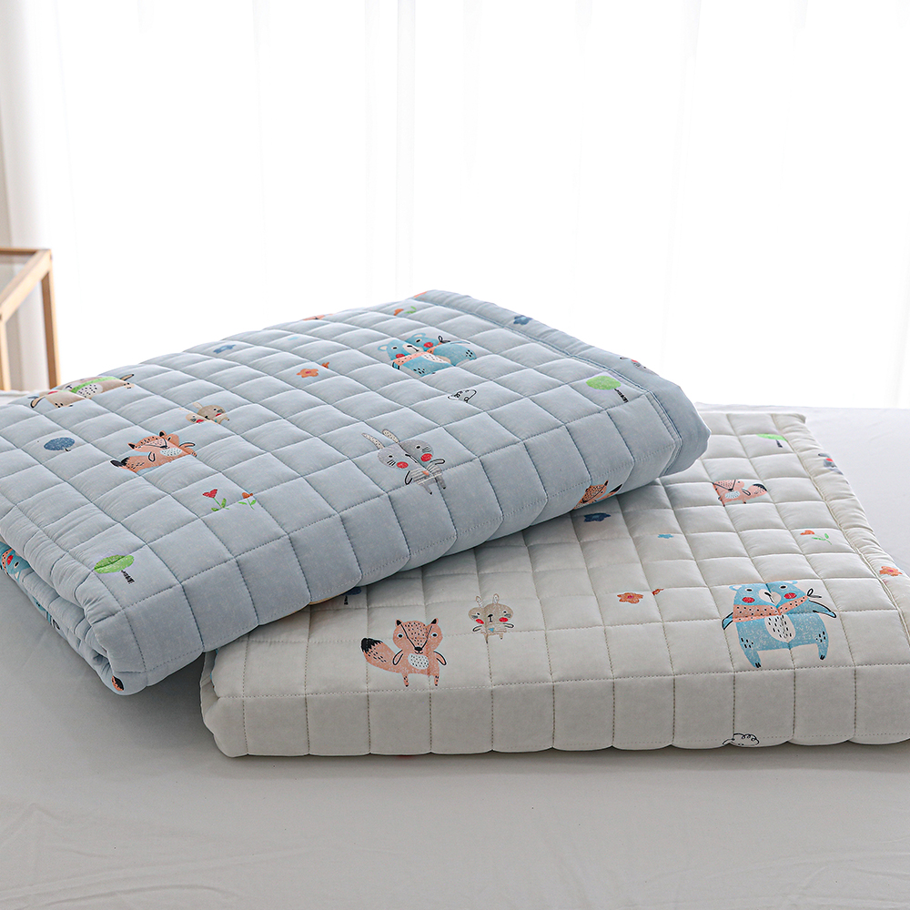 어린이패드 모달 곰패턴 애니멀 논슬립 고정밴드 슈퍼싱글 침대패드