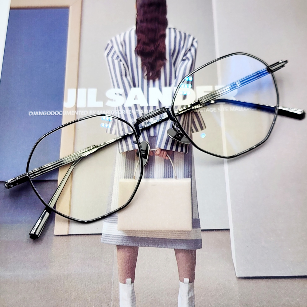 가벼운 헥사곤 빈티지 패션 티타늄안경테 패션 명품 남자 여자 블루라이트안경 TGL44 - 상품 이미지