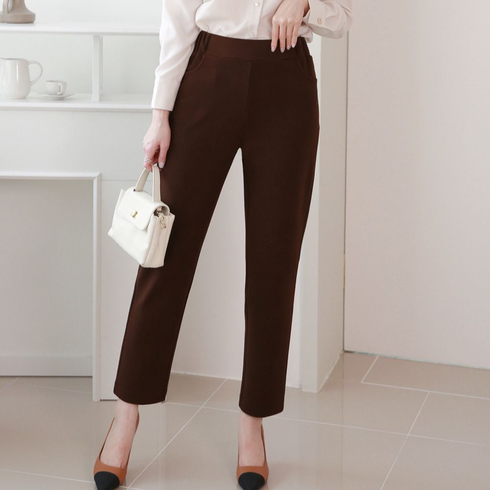 찰진 쫀득한 일자스판밴딩팬츠 - 상품 이미지