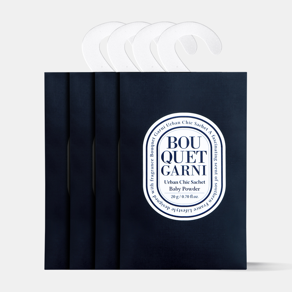 [4개입] 부케가르니 어반시크 샤쉐 L 20g 화이트머스크 향 탈취 99.6% 옷장탈취제 옷장방향제 실내 대용량 옷냄새제거