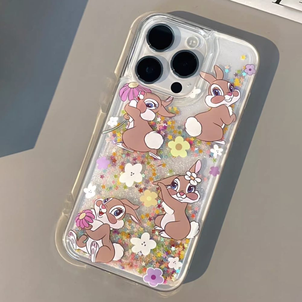 아이폰16 프로 케이스 글리터 캐릭터 별사탕밤비토끼바니
