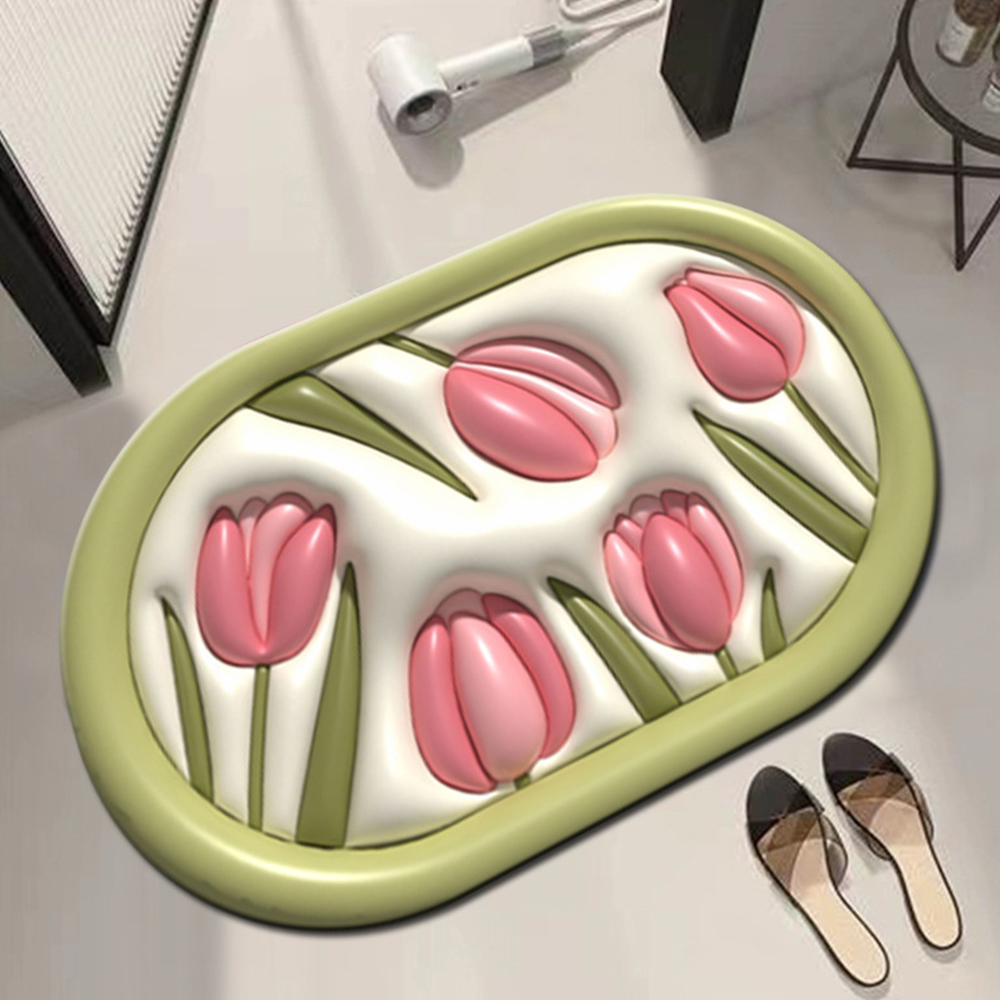 포유렐라 포유매트 3D 튤립 입체 발매트 자취방 원룸 집들이선물 - 상품 이미지