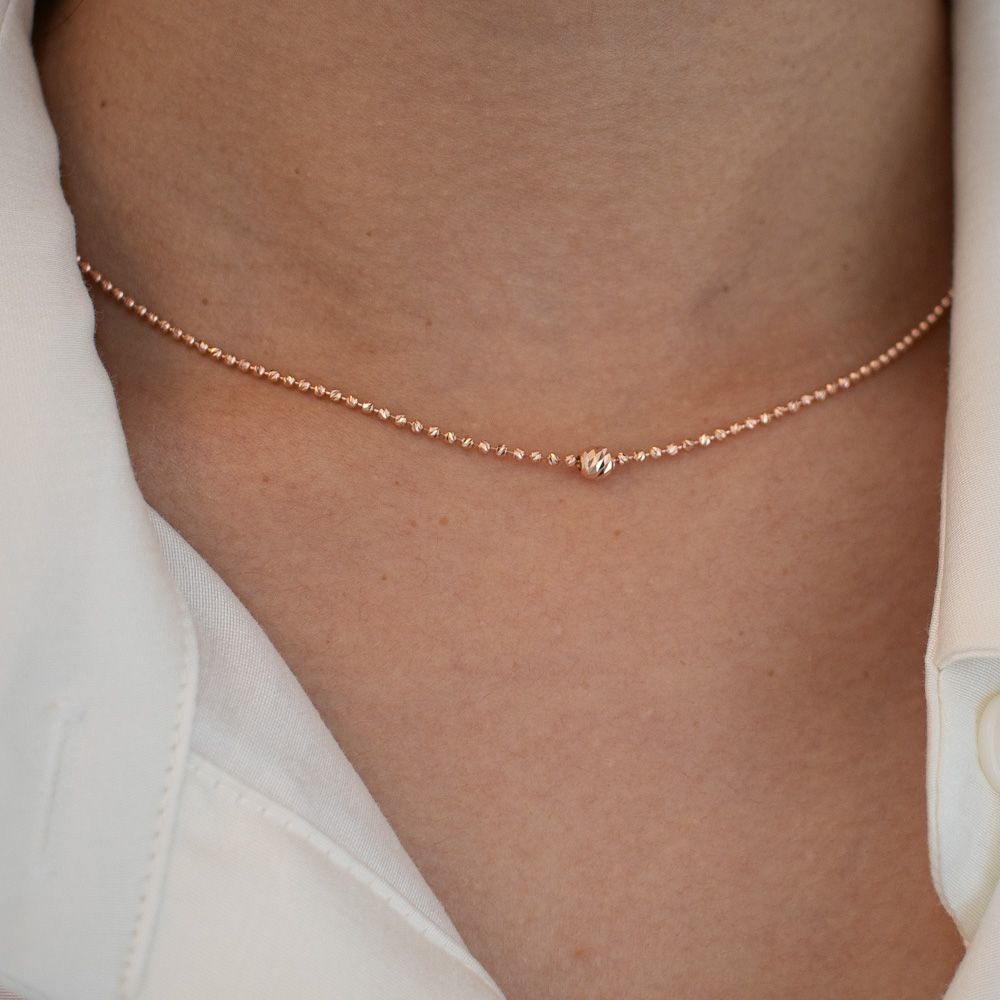 솔라 컷팅 투 볼 체인 목걸이 슬림 데일리 레이어드 여자 선물 기념일 14K 18K - 상품 이미지