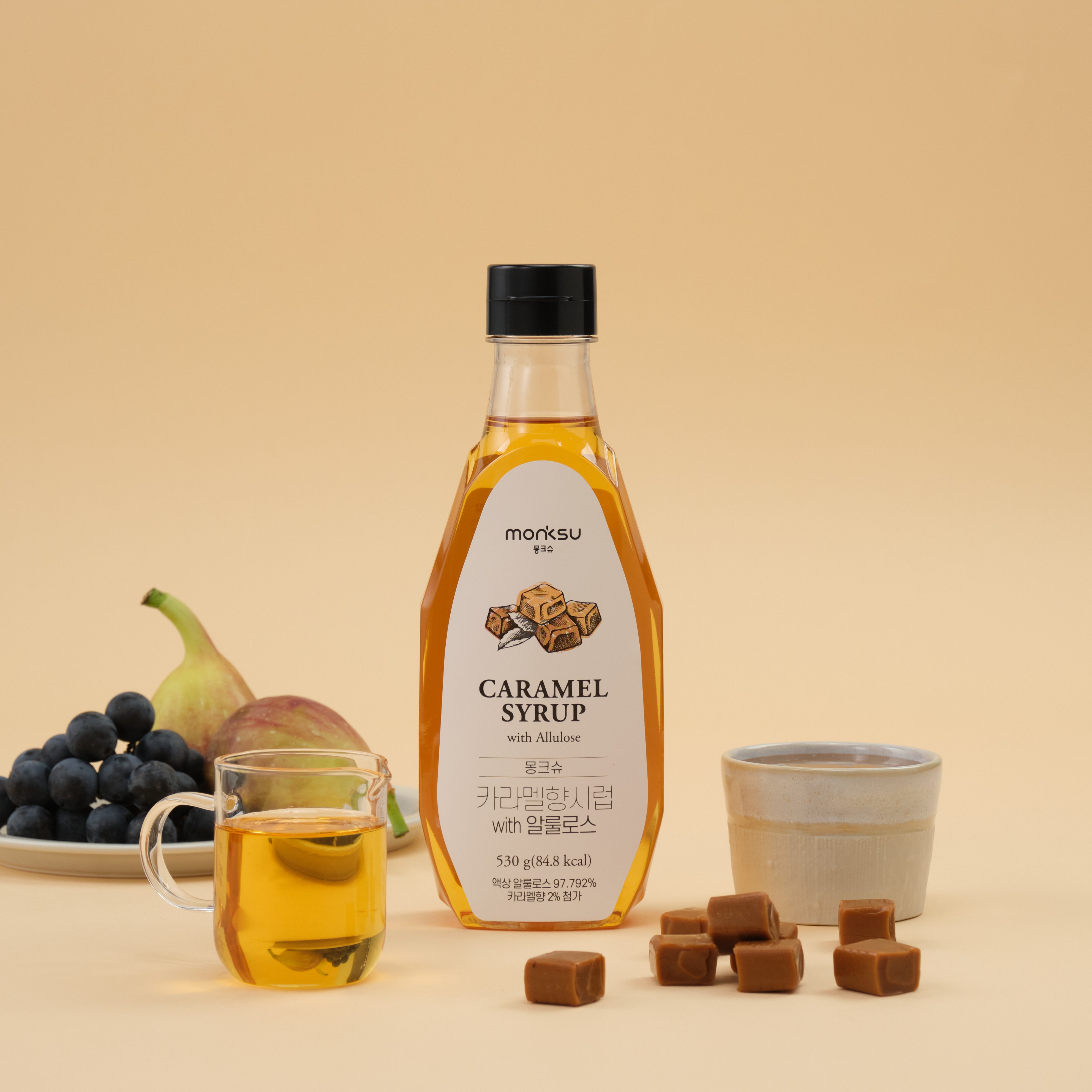 몽크슈 무설탕 저칼로리 저당 제로 카라멜 커피 시럽 530g 알룰로스 슈가프리