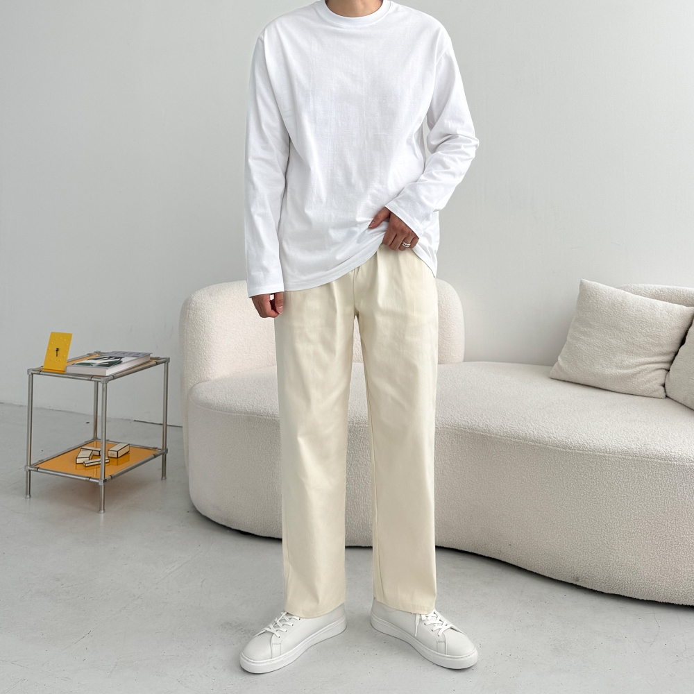 1+1 테이퍼드핏 테이퍼드슬랙스 남자스판면바지 - 상세 이미지 3