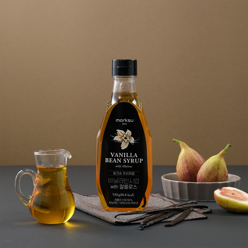 몽크슈 프리미엄 무설탕 수제 제로 바닐라 시럽 슈가프리 저당 알룰로스 바닐라빈 530g