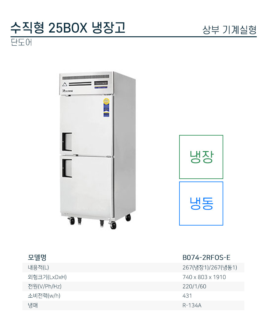 부성 25박스 냉동냉장고 업소용 간냉식 B074-2RFOS-E - 상세 이미지 4