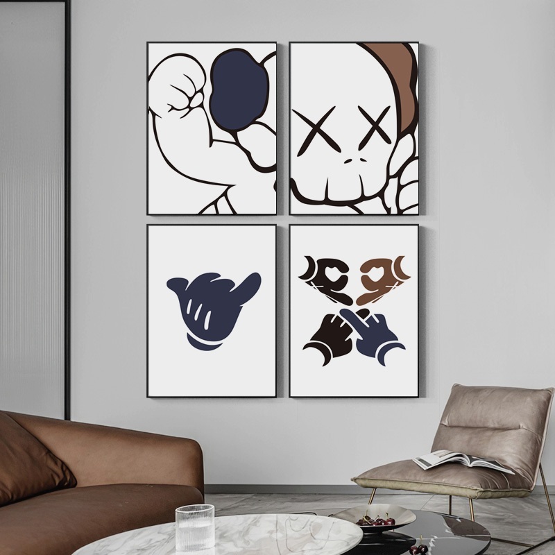 힙한 카페 인테리어 카우스 KAWS 대형 액자 그림 - 상세 이미지 3