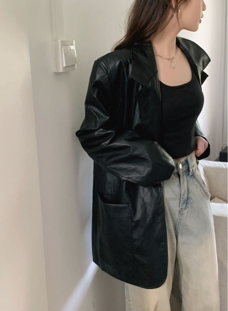 [lucywear] 빈티지 오버핏 가죽자켓