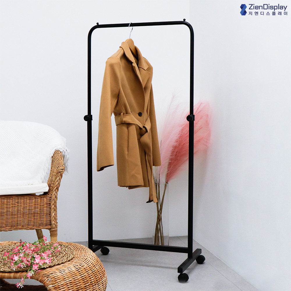 지엔 슬림 소형 틈새 옷가게 매장용 이동형 철제 미니행거