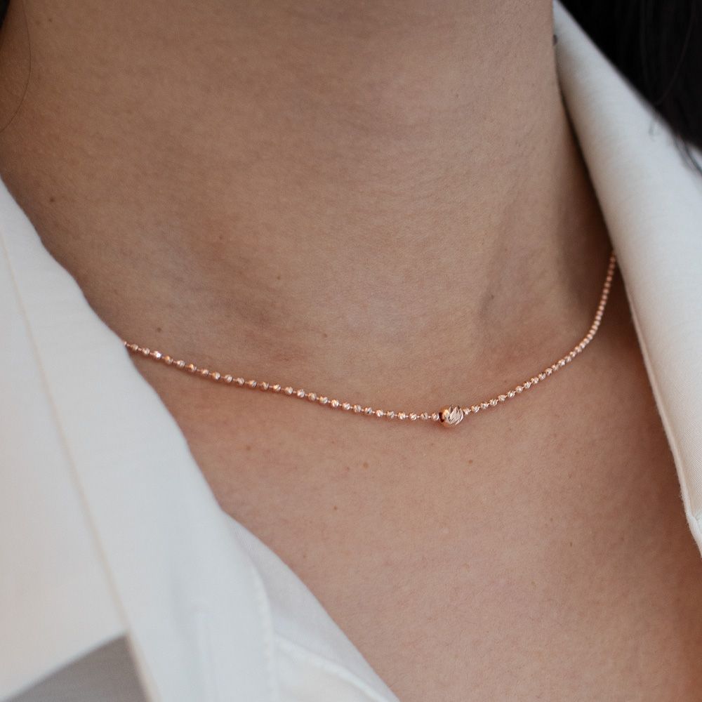솔라 컷팅 투 볼 체인 목걸이 슬림 데일리 레이어드 여자 선물 기념일 14K 18K - 상세 이미지 3