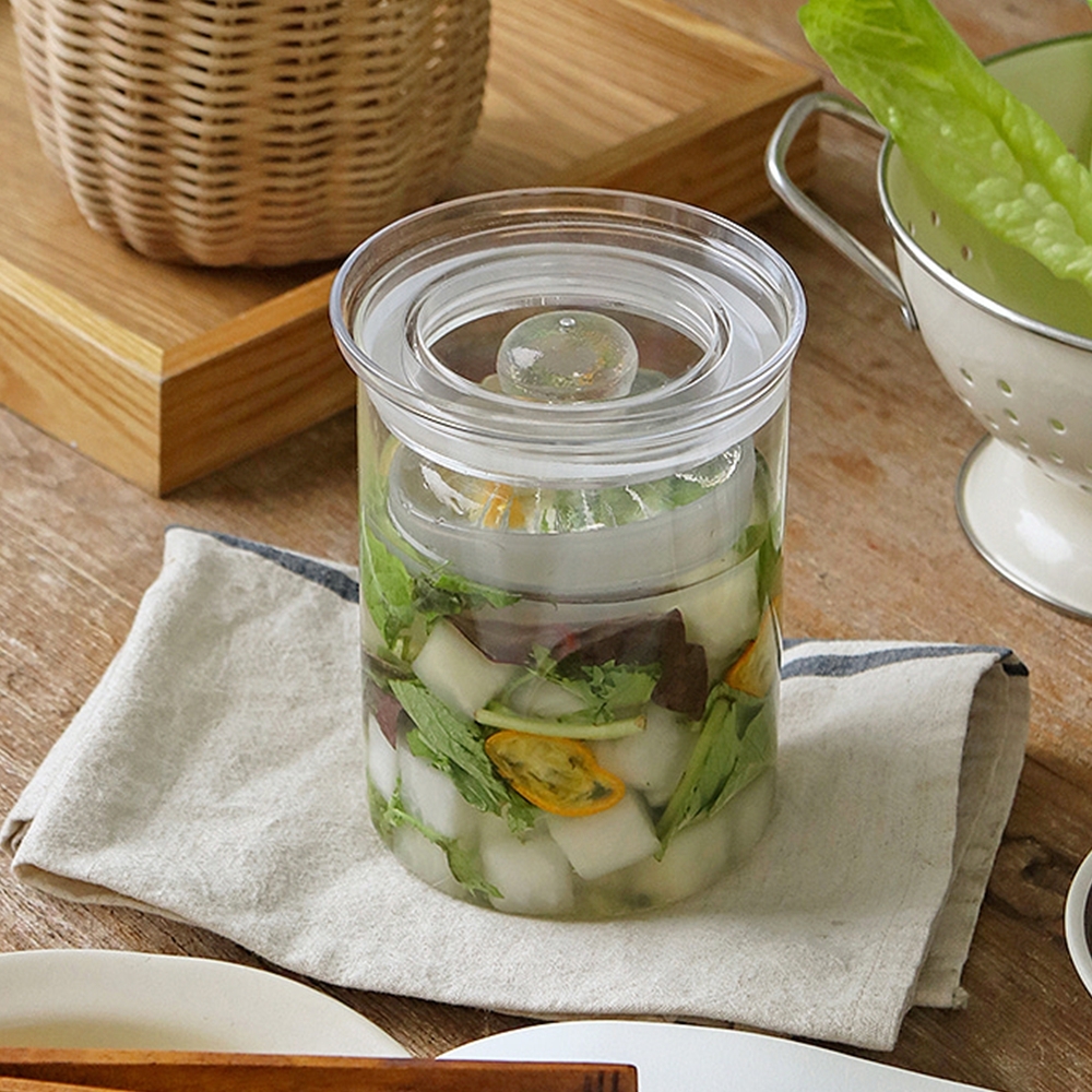누름돌 밀폐유리병 피클병 올리브 장아찌 보관용기 - 상품 이미지
