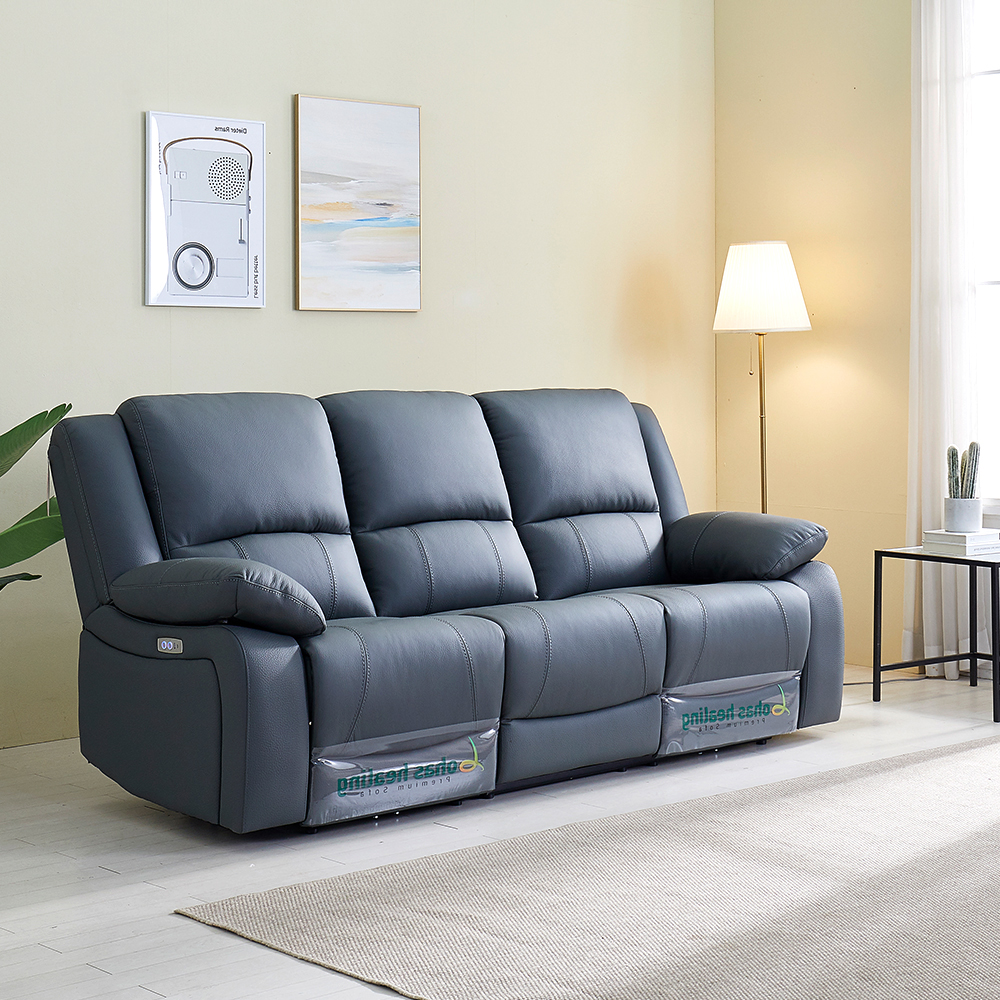 서광퍼니처 비바던 이태리 천연면피 황소 통가죽 제로월 전동 홈바 리클라이너 3인 소파 mv