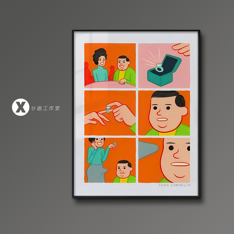 해학적인 유쾌한 그림 액자 조안 코넬라 아티스트 - 상세 이미지 2