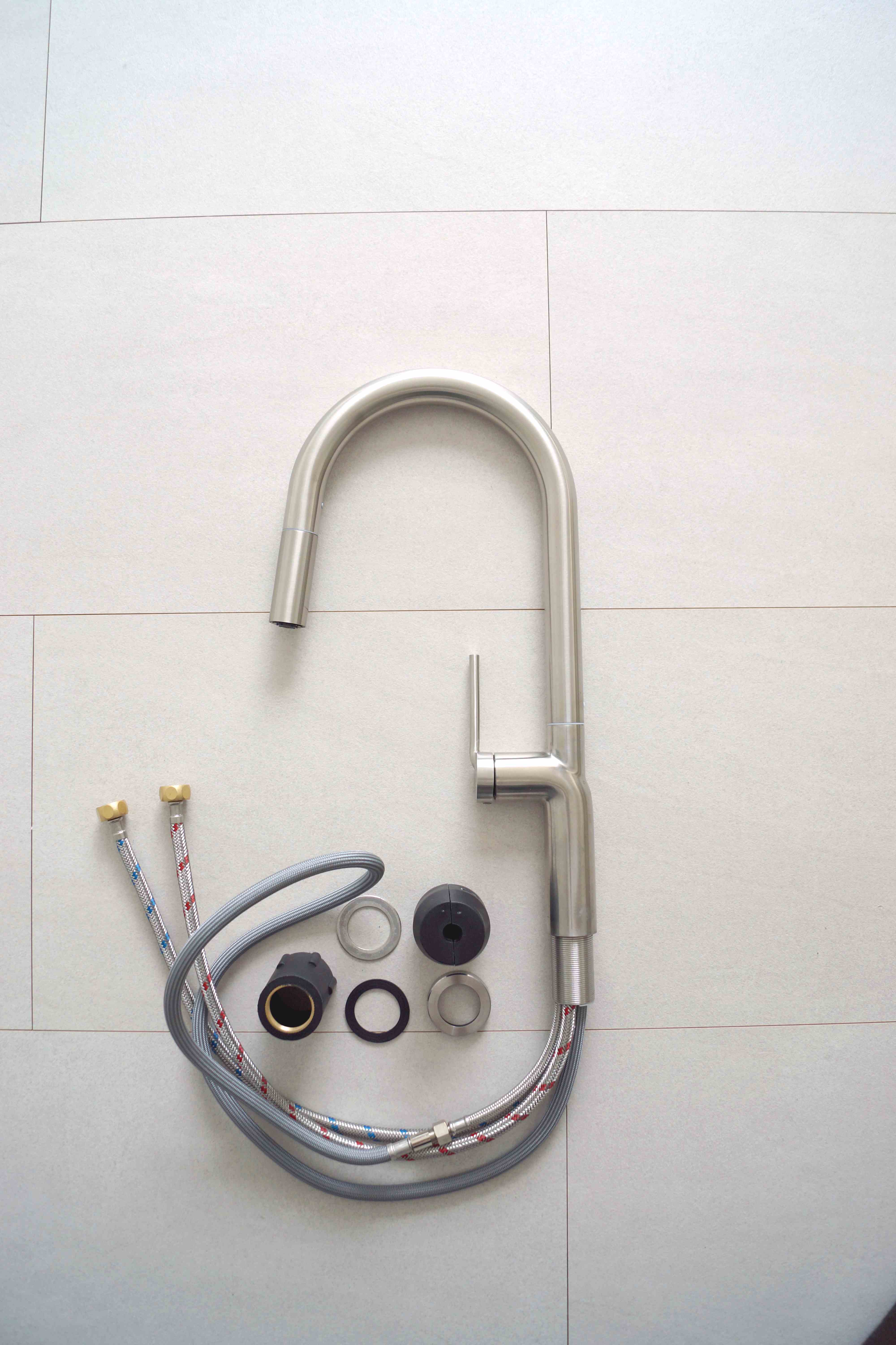 비욘드퍼니싱 싱크대수전 무광 거위목 주방수전 그물망토수구 일체형손잡이 스텐 고급형 MW6200