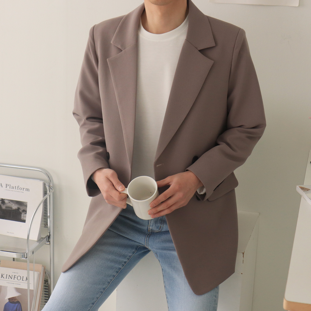 남자 블레이저 마이 남성 자켓 남자 오버핏 블레이저 - 상세 이미지 2