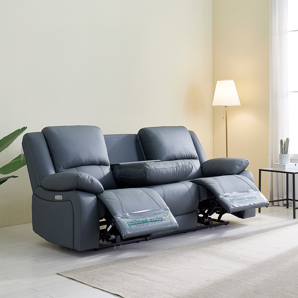 서광퍼니처 비바던 이태리 천연면피 황소 통가죽 제로월 전동 홈바 리클라이너 3인 소파 mv