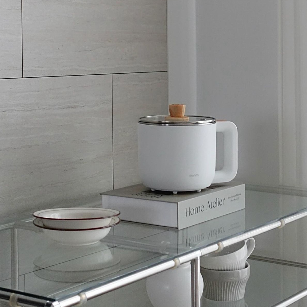 단미 라면포트 전기포트 멀티쿠커 여행용 캠핑용 샤브샤브 전골냄비 1L EK05