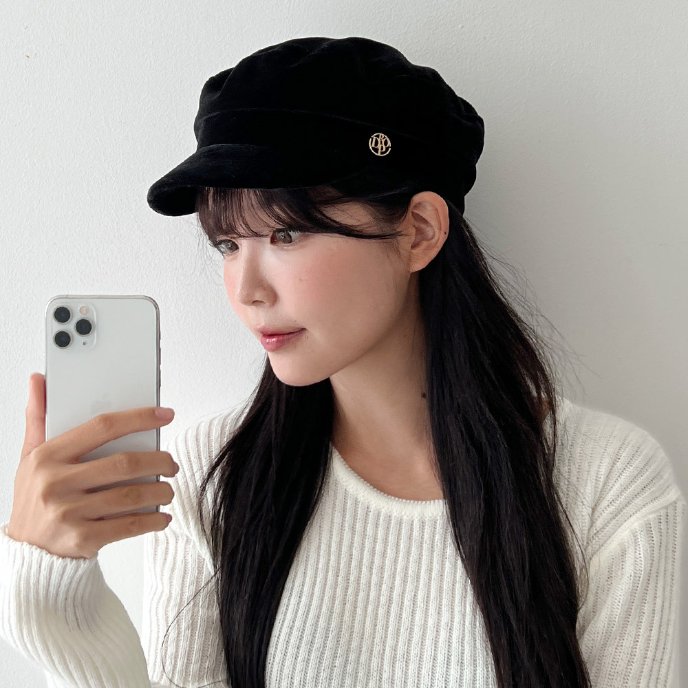 벨벳 여성 헌팅캡 마도로스 겨울 빵모자 팔각모자 뉴스보이캡 - 상세 이미지 3