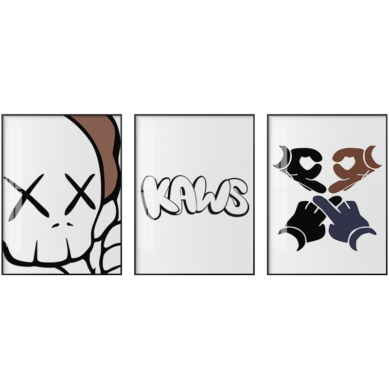 힙한 카페 인테리어 카우스 KAWS 대형 액자 그림 - 상세 이미지 5