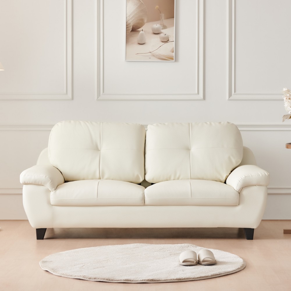 동서가구 홈즈 3인 가죽 소파