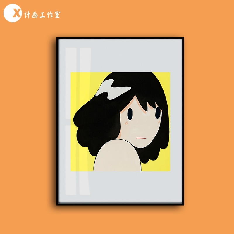Amano Jian 아마노 켄 소녀 아티스트 인테리어 그림 액자 - 상세 이미지 4