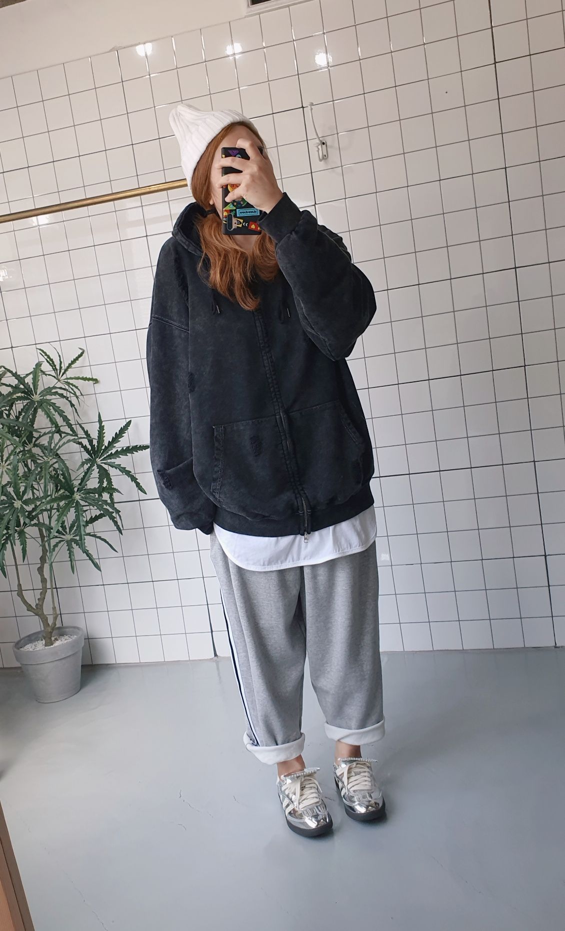 (무배) 와이드한 루즈핏 배기 트레이닝 바지 - 상세 이미지 2